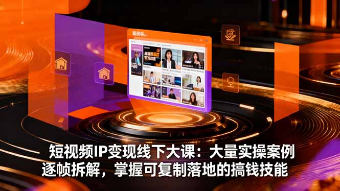 短视频IP变现线下大课：大量实操案例逐帧拆解，掌握可复制落地的搞钱技能-大川资源分享站
