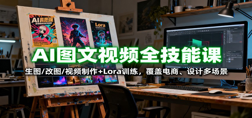 AI图文视频全技能课:生图/改图/视频制作+Lora训练,覆盖电商 、设计多场景-大川资源分享站