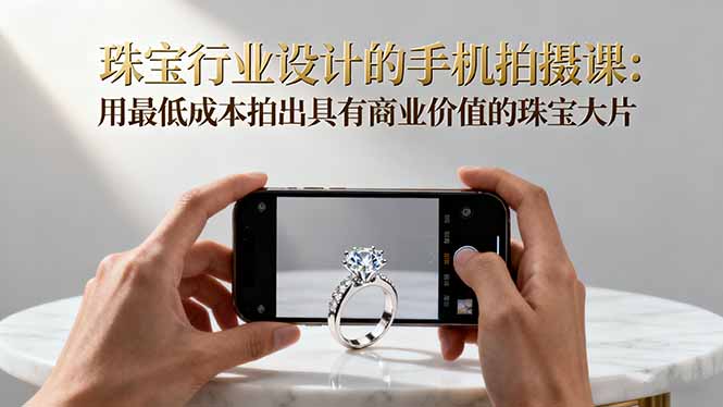 珠宝行业设计的手机拍摄课：用最低成本拍出具有商业价值的珠宝大片！-大川资源分享站