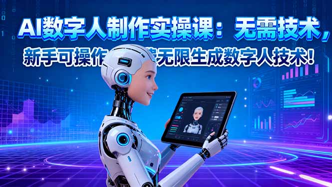AI数字人制作实操课：无需技术，新手可操作，免费无限生成数字人技术！-大川资源分享站