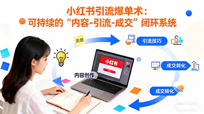 小红书引流爆单术：构建一套低成本 可持续的“内容-引流-成交”闭环系统-大川资源分享站