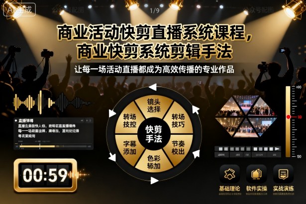 商业活动快剪直播系统课程，商业快剪系统剪辑手法-大川资源分享站