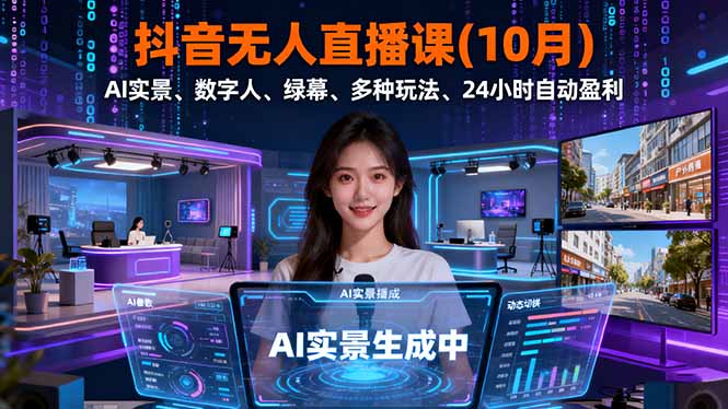抖音无人直播课(10月-大川资源分享站