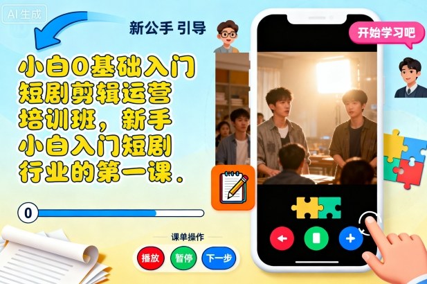 小白0基础入门短剧剪辑运营培训班，新手小白入门短剧行业的第一课-大川资源分享站