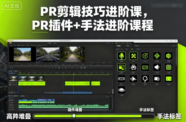 PR剪辑技巧进阶课，PR插件+手法进阶课程-大川资源分享站