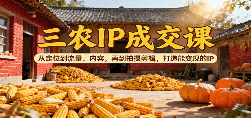 三农IP成交课:从定位到流量、内容,再到拍摄剪辑,打造能变现的IP-大川资源分享站