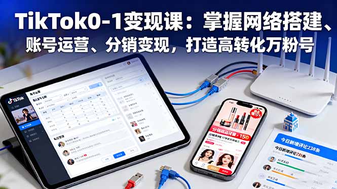 TikTok0-1变现课：掌握网络搭建、账号运营、分销变现，打造高转化万粉号-大川资源分享站