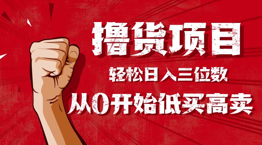 手把手教你撸货，从0开始低买高卖，小白轻松实现日入三位数!!!-大川资源分享站