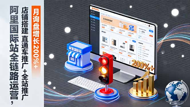 阿里国际站全链路运营，店铺搭建+直通车推广+全站推广，月询盘增长200%+-大川资源分享站