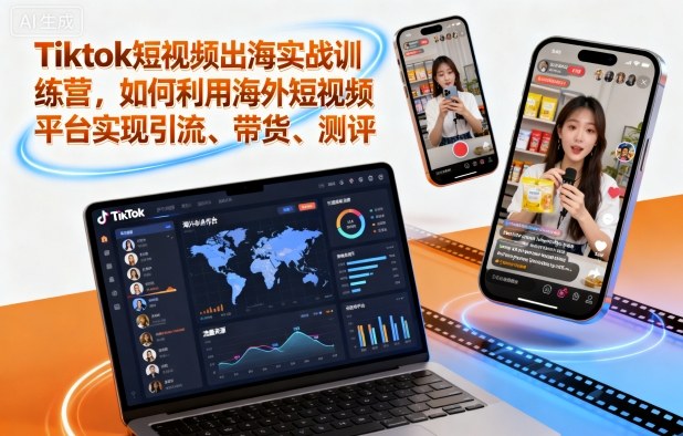 Tiktok短视频出海实战训练营，如何利用海外短视频平台实现引流、带货、测评-大川资源分享站