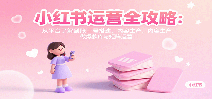 小红书运营全攻略：从平台了解到账号搭建、内容生产，做爆款库与矩阵运营-大川资源分享站