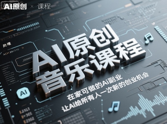 AI原创音乐课程，在家可做的Ai副业，让Ai给所有人一次新的创业机会-大川资源分享站