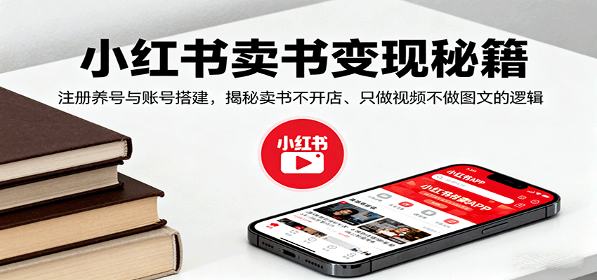 小红书卖书变现秘籍，注册养号与账号搭建，揭秘卖书不开店、只做视频不做图文的逻辑-大川资源分享站