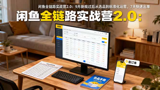 闲鱼全链路实战营2.0：9月新规过后从选品到标准化运营，7天快速出单-大川资源分享站