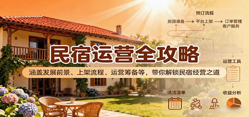 民宿运营全攻略：涵盖发展前景、上架流程、运营筹备等，带你解锁民宿经营之道-大川资源分享站