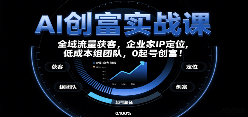 AI创富实战课:企业家IP定位,全域流量获客,低成本组团队,0起号创富!-大川资源分享站