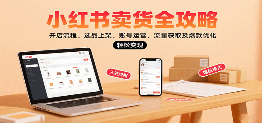 小红书卖货全攻略：开店流程、选品上架、账号运营、流量获取及爆款优化，轻松变现-大川资源分享站