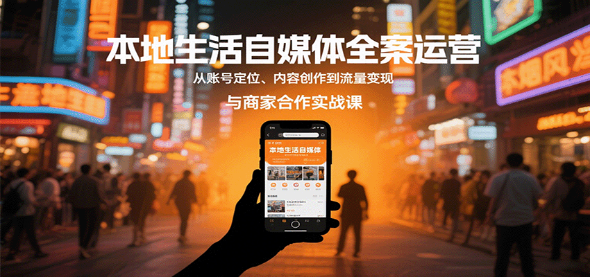 本地生活自媒体全案运营，从账号定位、内容创作到流量变现与商家合作实战课-大川资源分享站