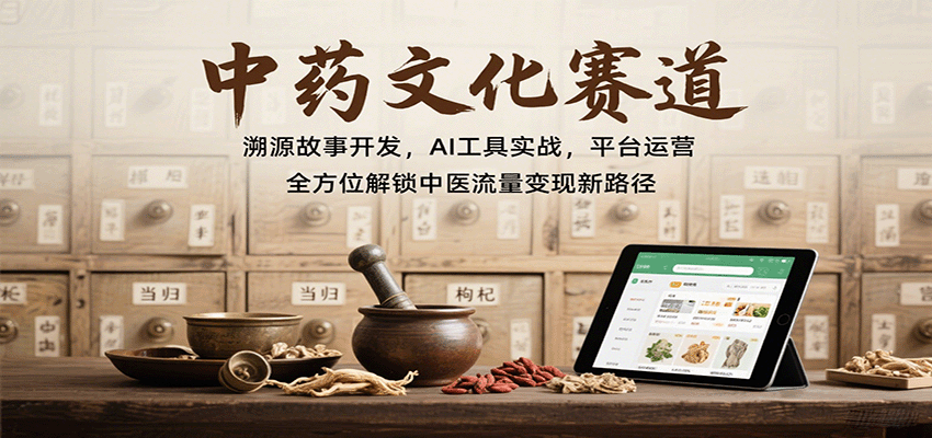 中药文化赛道:溯源故事开发,AI工具实战,平台运营,全方位解锁中医流量变现新路径-大川资源分享站