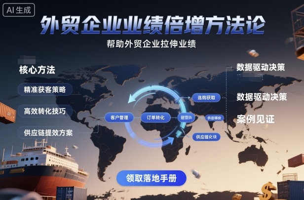 外贸企业业绩倍增方法论，帮助外贸企业拉伸业绩-大川资源分享站