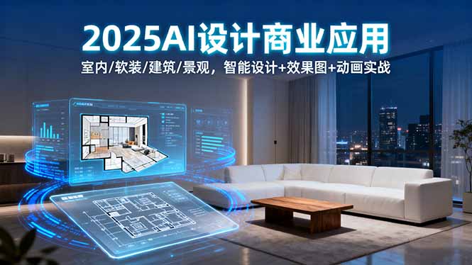 2025AI设计商业应用：室内/软装/建筑/景观，智能设计+效果图+动画实战-大川资源分享站