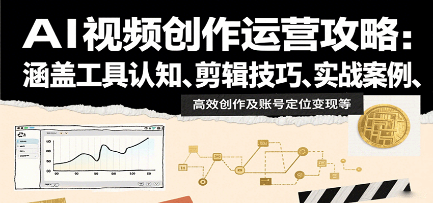 AI视频创作运营攻略:涵盖工具认知、剪辑技巧、实战案例、高效创作及账号定位变现等-大川资源分享站