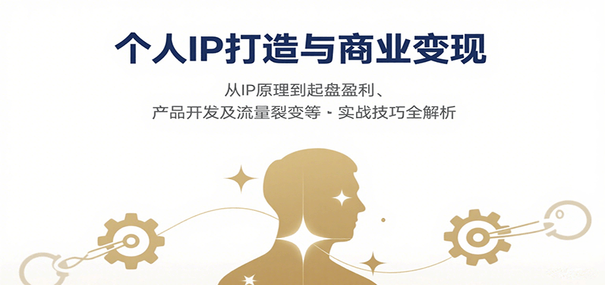 个人IP打造与商业变现，从IP原理到起盘盈利、产品开发及流量裂变等实战技巧全解析-大川资源分享站