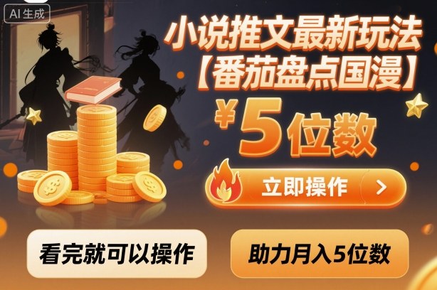 小说推文最新玩法，助力月入5位数【番茄盘点国漫】玩法，看完就可以操作-大川资源分享站