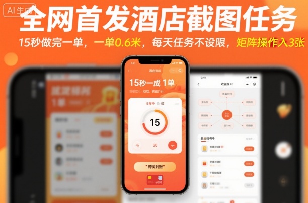 全网首发酒店截图任务，15秒做完一单，一单0.6米，每天任务不设限，矩阵操作日入3张【揭秘】-大川资源分享站