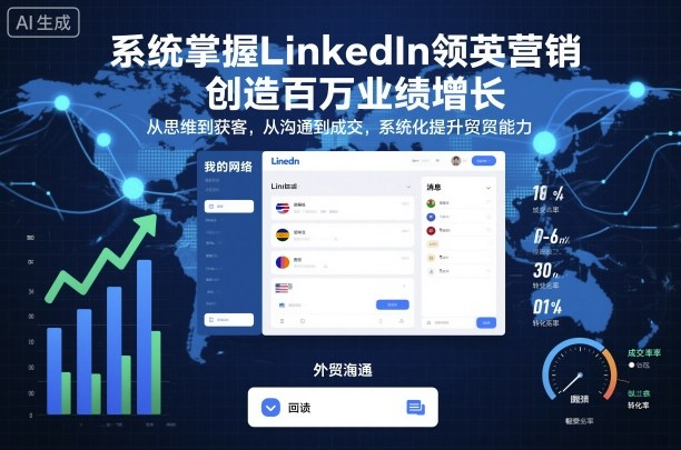 系统掌握LinkedIn领英营销，创造百万业绩增长，从思维到获客，从沟通到成交，系统化提升外贸能力-大川资源分享站