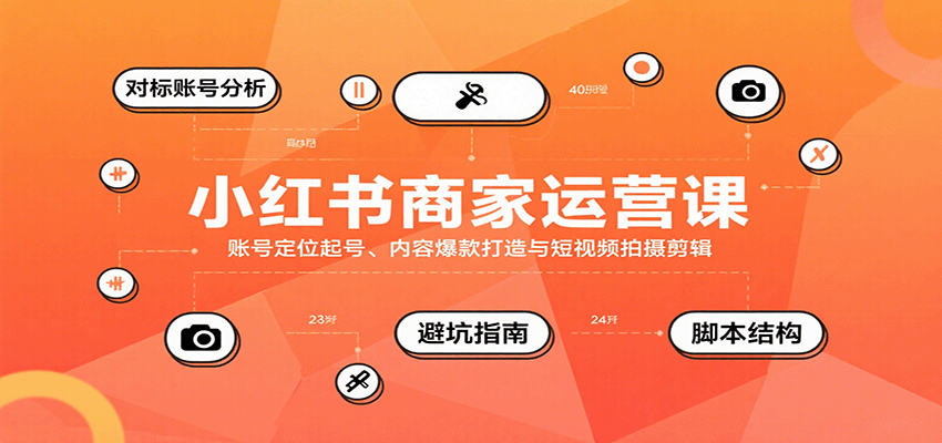 小红书商家运营课,账号定位起号、内容爆款打造与短视频拍摄剪辑-大川资源分享站
