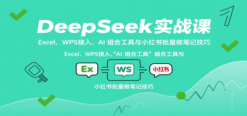 DeepSeek实战课：Excel、WPS接入、AI 组合工具与小红书批量做笔记技巧-大川资源分享站