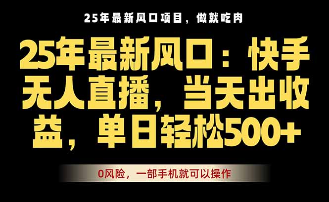 25年最新无人直播玩法，当天秒出单，一部手机就可操作-大川资源分享站