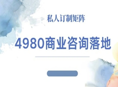 4980商业咨询师落地课程-ip运营高客单教程-大川资源分享站