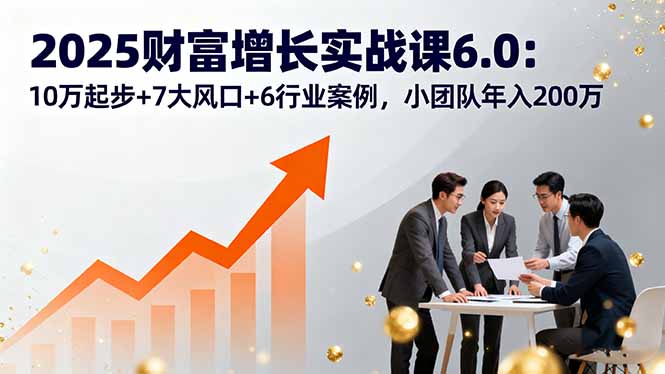 2025财富增长实战课6.0：10万起步+7大风口+6行业案例，小团队年入200万-大川资源分享站