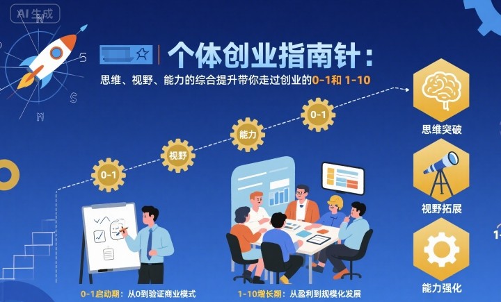 个体创业指南针，思维、视野、能力的综合提升带你走过创业的0-1和1-10【音频】-大川资源分享站