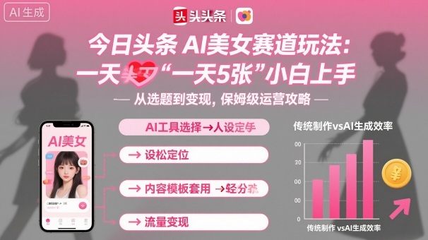 今日头条AI美女赛道玩法，一天轻松5张，小白轻松上手-大川资源分享站