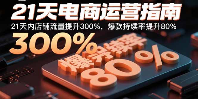 21天电商运营指南:21天内店铺流量提升300%,爆款持续率提升80%-大川资源分享站