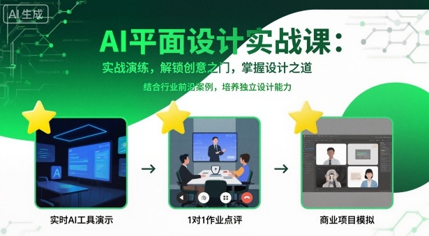 AI平面设计实战课，实战演练，解锁创意之门，掌握设计之道-大川资源分享站