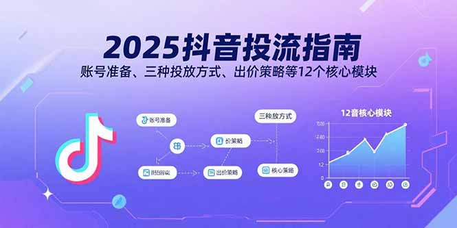 2025抖音投流指南,账号准备、三种投放方式、出价策略等12个核心模块-大川资源分享站
