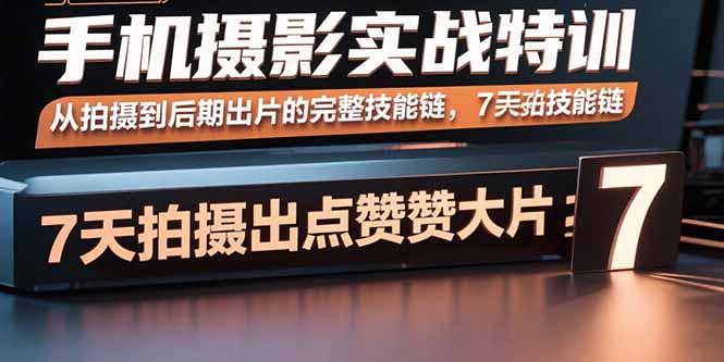 手机摄影实战特训,从拍摄到后期出片的完整技能链,7天拍出点赞大片-大川资源分享站
