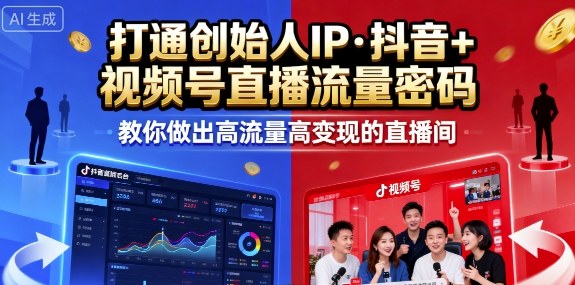25年直播9-10两期线下课，打通创始人IP，抖音+视频号直播流量密码，教你做出高流量高变现的直播间-大川资源分享站