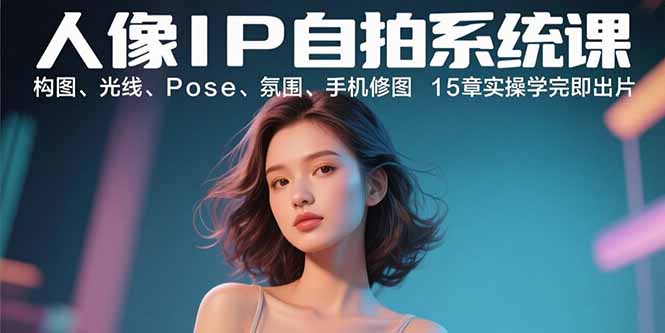 人像IP自拍系统课：构图、光线、Pose、氛围、手机修图 15章实操学完即出片-大川资源分享站