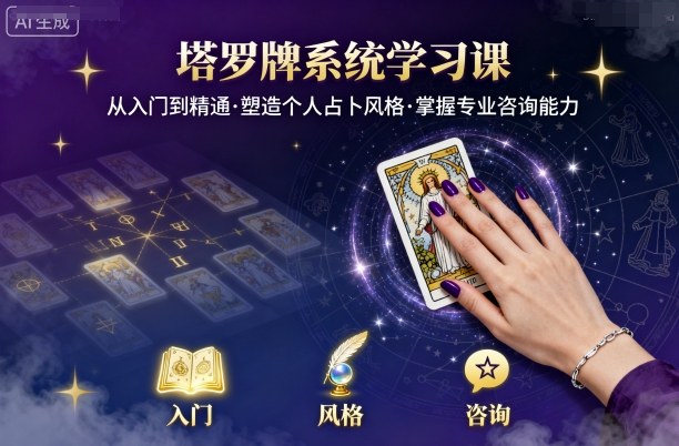 塔罗牌系统学习课，助你从入门到精通，塑造个人占卜风格，掌握专业咨询能力-大川资源分享站