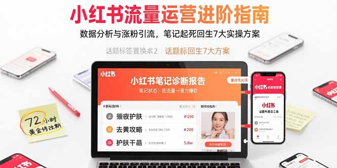 小红书流量运营进阶指南,数据分析与涨粉引流,笔记起死回生7大实操方案-大川资源分享站