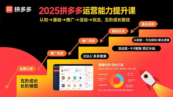 2025拼多多运营能力提升课:认知→基础→推广→活动→玩法,五阶成长路径-大川资源分享站
