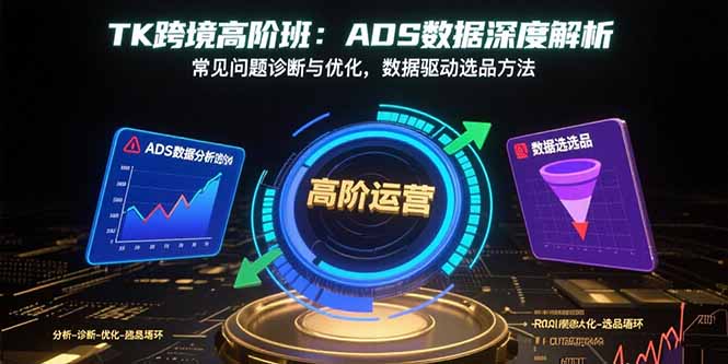 TK跨境高阶班:ADS数据深度解析,常见问题诊断与优化,数据驱动选品方法-大川资源分享站