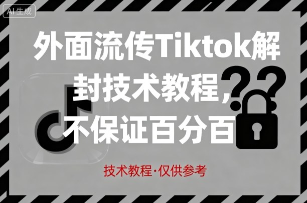 外面流传Tiktok解封技术教程，不保证百分百，具体自测-大川资源分享站