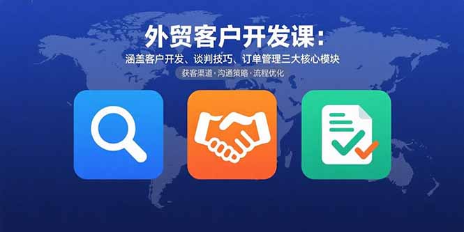 外贸客户开发课：涵盖客户开发、谈判技巧、订单管理三大核心模块-大川资源分享站