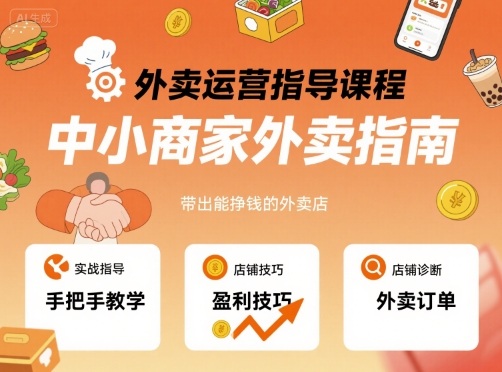 外卖运营指导课程，中小商家外卖指南，手把手带出能挣钱的外卖店-大川资源分享站